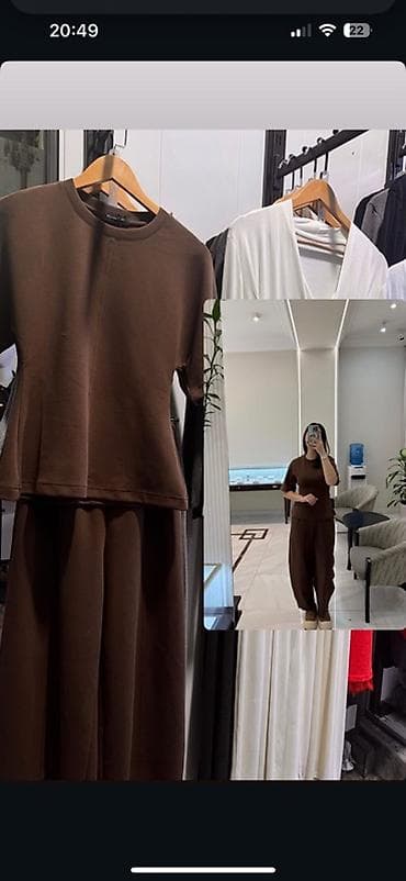 Костюм из мягкого трикотажа, цвет шоколадный. Состав комплекта: - at lalafo.kg Костюм из мягкого трикотажа, цвет шоколадный. Состав комплекта: -