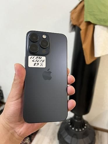 айыон 16: IPhone 15 Pro Max, 256 ГБ, Black Titanium, 89 % — 1