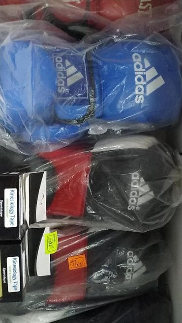 Перчатки: Боксерские профессиональные перчатки ADIDAS 100% кожа на липучке и на — 1