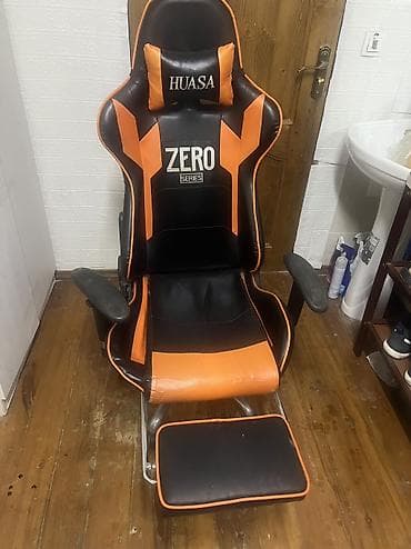 куплю сары май: Игровое кресло, Б/у, С колесиками, цвет - Оранжевый, Экокожа — 3