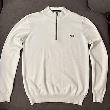 поло зипка: Мужской свитер, M, Lacoste, Новый, цвет - Белый, Самовывоз — 2