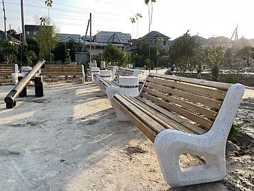 банкетка в прихожую: Базовый вариант скамьи, изготовленный из мрамора и бетона — 8