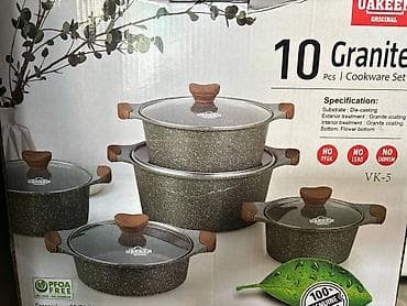 набор кастрюль uakeen отзывы: UAKEEN оригинал 10 Гранитных предметов | Набор кухонной посуды — 1