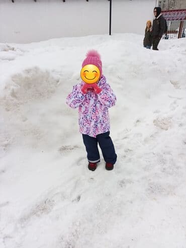 вязаная детская шапка: Комплект, цвет - Розовый — 2