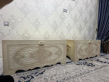 резной сундук: Сундук, Б/у, Для белья, Дерево, Самовывоз, цвет - Бежевый — 1