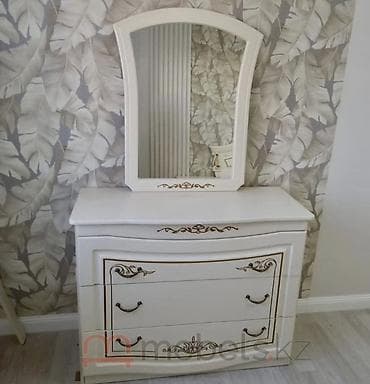 Стулья, табуретки: Спальный гарнитур, Б/у, Двуспальная кровать, Шкаф, Комод, Белоруссия, Дерево, Самовывоз, цвет - Белый — 7