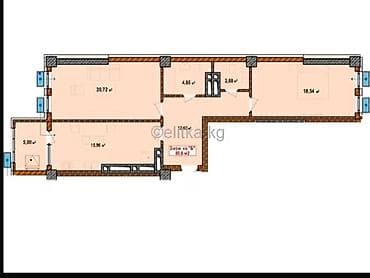 Квартиры: 2 комнаты, 81 м², Элитка, 7 этаж, ПСО (под самоотделку) — 2