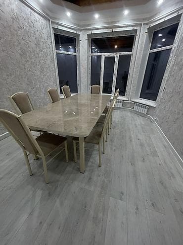 Дом и сад: Обеденный комплект: большой прямоугольный стол + 8 стульев - — 1