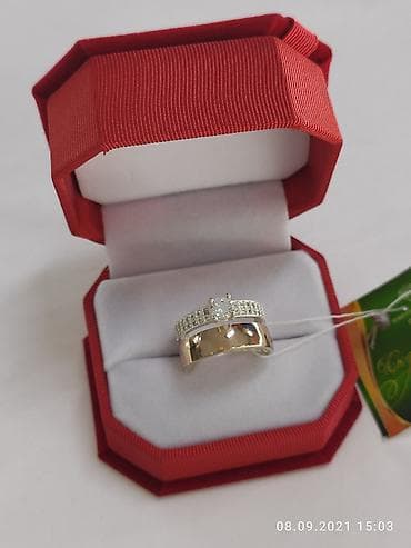 Кольцо 2в1 Серебро пробы 925 Напыление золотом Камни фианиты Размеры at lalafo.kg Кольцо 2в1 Серебро пробы 925 Напыление золотом Камни фианиты Размеры