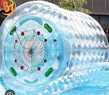 маленький бассейн: Надувной аква-аттракцион “водяное колесо” (water roller) - Прозрачный — 1