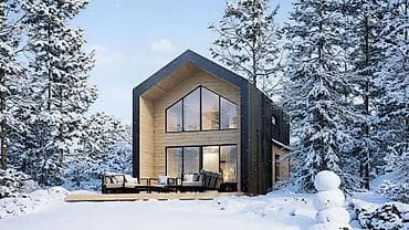 каркасный дом цена за м2: Современный дом-шале с панорамным остеклением - Архитектура: стильный — 1