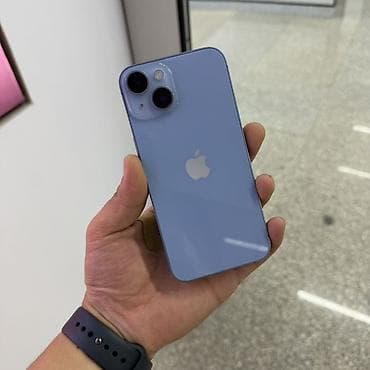 apple 5: IPhone 14, Б/у, 128 ГБ, Голубой, Коробка, 77 % — 4