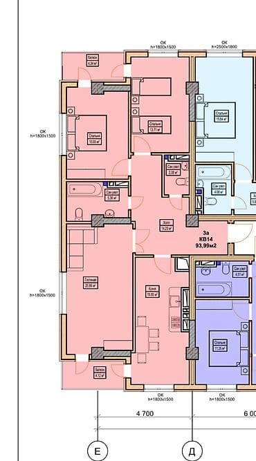 Продажа квартир: 3 комнаты, 94 м², Элитка, 2 этаж, Готовая ПСО (под самоотделку) — 3