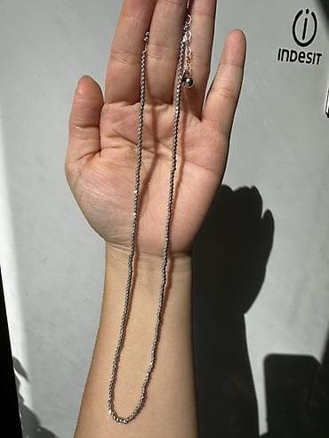 смарт кольцо: Браслет из серебристых гранёных бусин. - Материал: металлические — 9