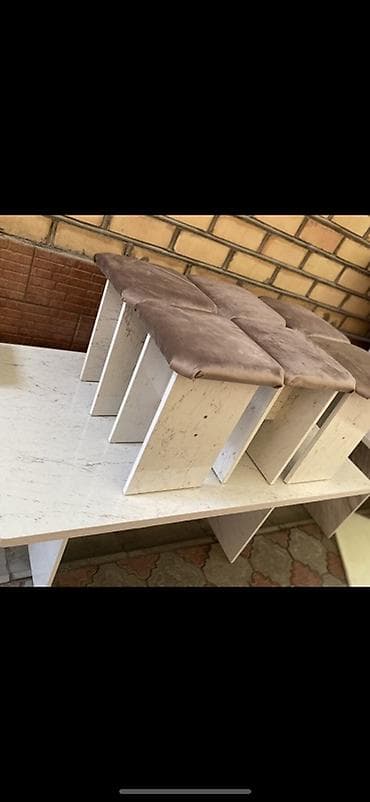 кухонные столы и стулья недорого: Кухонный стол и стул, Новый, Бесплатная доставка, Платная доставка, Самовывоз, цвет - Серый — 5