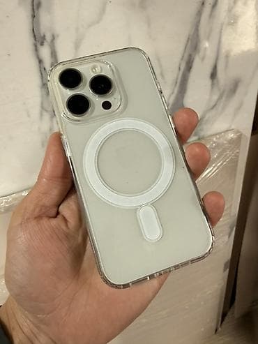 15 про бу: IPhone 15 Pro, 256 ГБ, Белый, Чехол, 94 % — 2