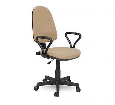 Офисные кресла: Офисное кресло, Б/у, С колесиками, цвет - Бежевый, Велюр, Самовывоз — 1