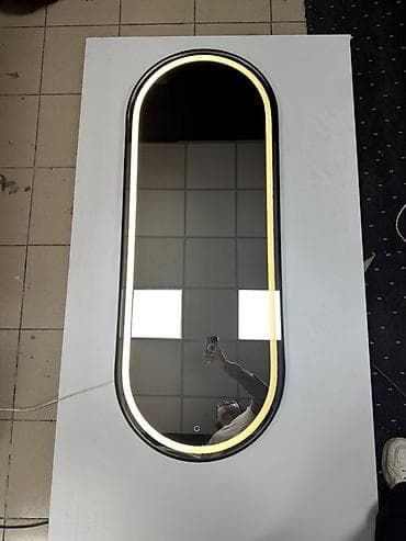 LED зеркало с рамкой 145×55 сенсор подсветка 4600 сом Стильное — 2