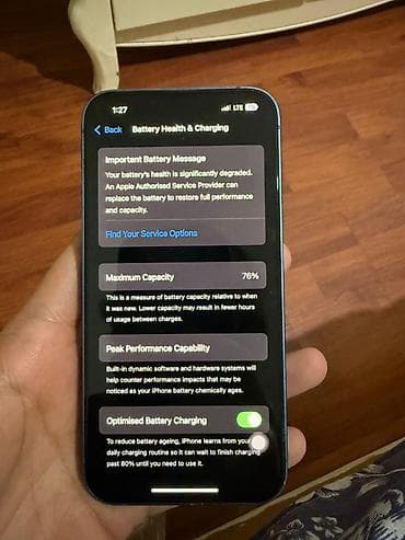 phone 6s: IPhone 13, Синий, 76 % — 2