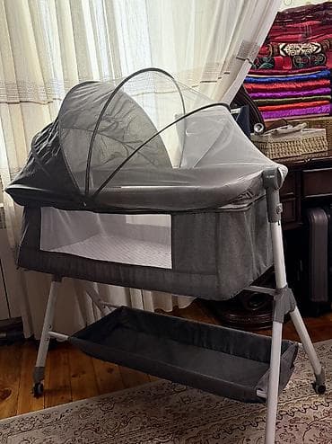 детской кроватки с люлькой: Манеж-кровать, Б/у, Раскладной, Другой материал — 5