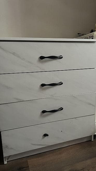 Полки, стеллажи: Комод для одежды, Без зеркала, ЛДСП, цвет - Белый — 1