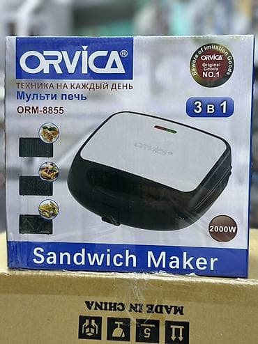 sandwich maker: Мультипечь ORVICA ORM-8855 (Sandwich Maker) 3 в 1, 2000 Вт Компактный — 1