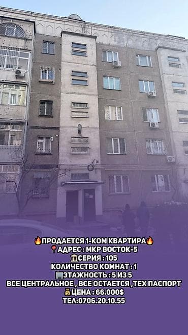 1 комната, 35 м², 105 серия, 5 этаж, Косметический ремонт