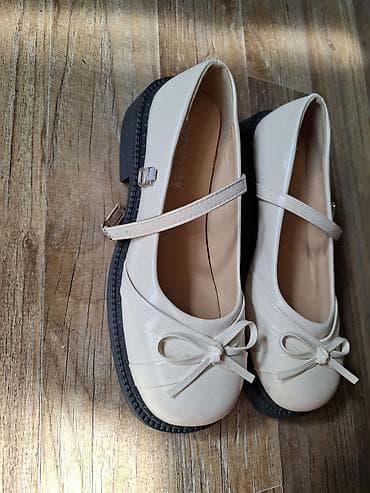 Балетки/туфли Mary Jane - Цвет: молочный (айвори) с чёрной подошвой — 3