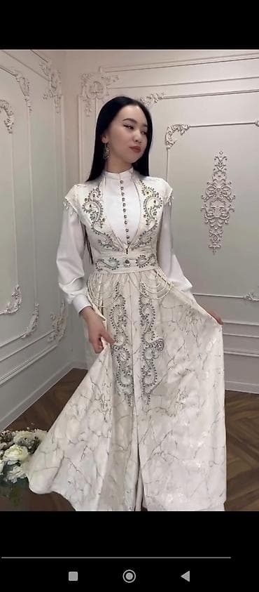 как новый: Платье на кыз узатуу, M, С поясом, Новый, цвет - Белый — 3