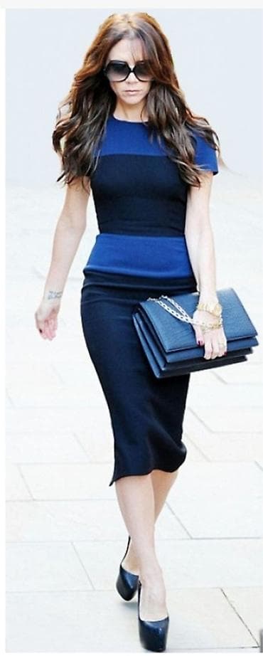 roberto boticelli: Платье в стиле Виктории Бекхэм, приталенное, размер 44-46, ткань — 1