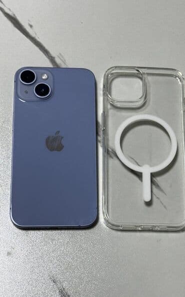 redmo note 11 pro: IPhone 14, Б/у, 128 ГБ, Голубой, Чехол, Кабель, Коробка — 9