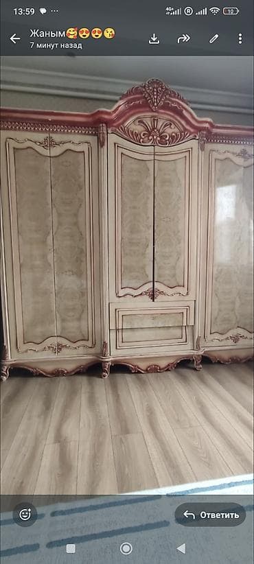 кухонный буфет для посуды: Шифоньер, шкаф для одежды, Прямой, МДФ — 3