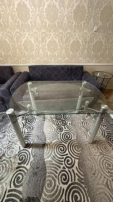 овальная: Журнальный стол, Овальная, Раскладной, цвет - Серебристый — 1