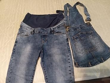 женские джинсы: Комплект, цвет - Голубой — 1