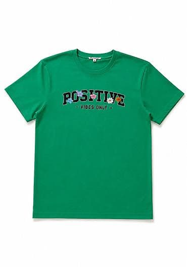 Футболки: !!! только оптом!!! Футболка с принтом “POSITIVE VIBES ONLY” в наличии — 1