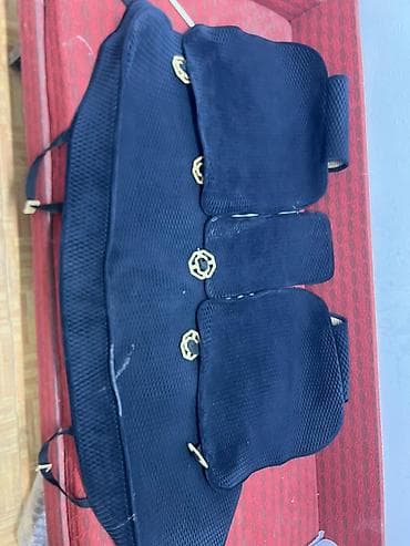 чехлы на сиденья тойота эстима: Чехлы Тканевые, С подушкой, цвет - Черный, Toyota, Б/у — 1