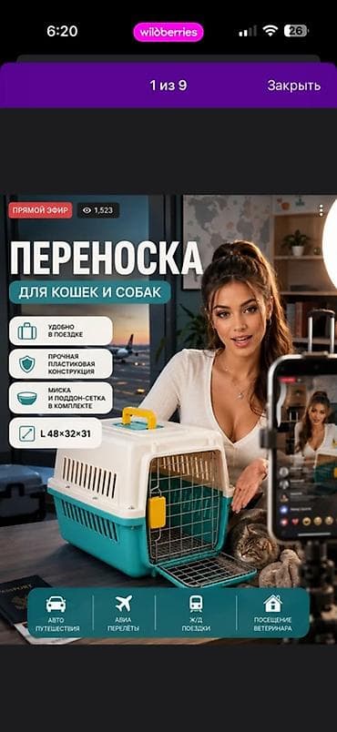 жд: Переноска для кошек и собак - Размер L: 48 × 32 × 31 см - Подходит — 1