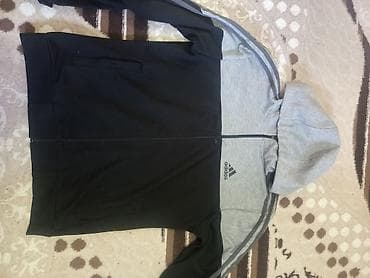 Носки и белье: Мужская толстовка, L, Adidas, Б/у, цвет - Серый, Самовывоз — 1