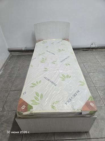 детскую колыбельку: Односпальная кровать с матрасом + тумба/комод в одном стиле (дуб — 1