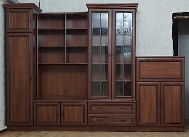 Стенка-шкаф, Тип стенки-шкафа: Модульная, Для зала, Б/у, Особенности: С отделением под телевизор