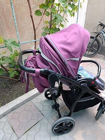 Коляски: Коляска, Другой бренд, цвет - Фиолетовый, Б/у, Самовывоз — 4
