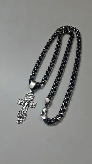 свадебные наборы ручной: Серебряные комплекты Цепь+ Крест Серебро 925-960 проба 100% Ручная — 9