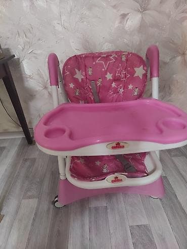 Стульчик для кормления, Другой бренд, Пластик, Трансформер, цвет - Розовый