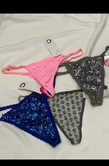 женские турси: Трусики, Стринги, С кружевом, Атлас, Италия — 20