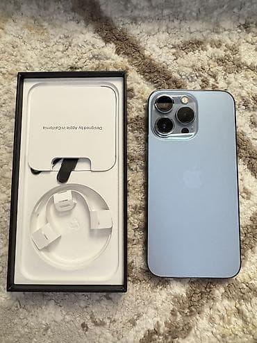 mac 2015: IPhone 13 Pro, Б/у, 256 ГБ, Голубой, Коробка, 74 % — 1