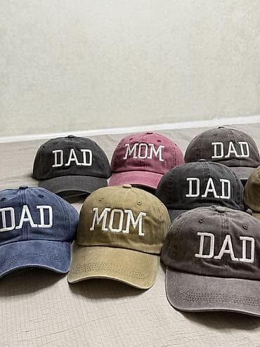 мама дочь: Бейсболки MOM & DAD — парные кепки с вышивкой - Тип: классические — 2