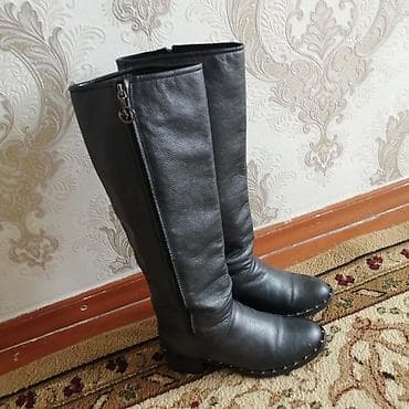Угги: Сапоги длинные, кожаные, зима-весна, лёгкие на худенькую ногу. На — 4