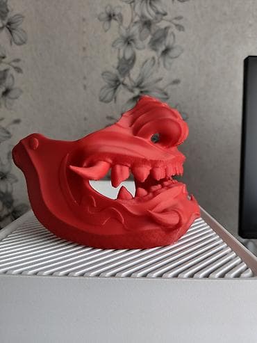 одежда для танцев: Декоративная маска «они»/самурайская нижняя половина лица — 2