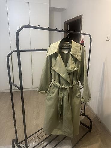 белые кюлоты: Плащ, Тренчкот, Двубортная модель, M — 7