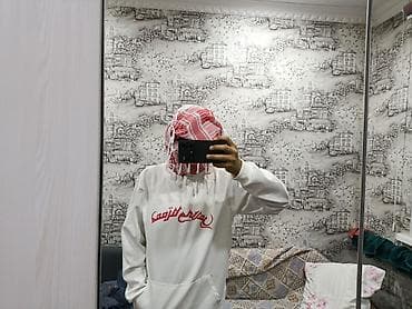 стильные мужские толстовки: Худи с капюшоном в восточном стиле - Цвет: белый - Принт: крупная — 1